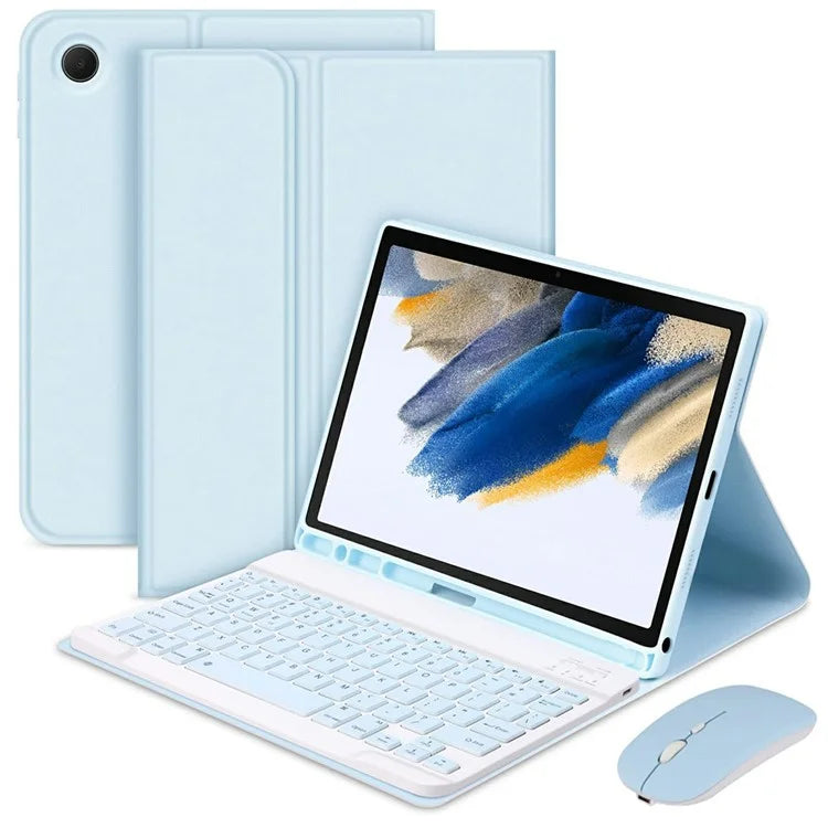 SK-X215 For Samsung Galaxy Tab A9+ Split Bluetooth Keyboard Leather Case + Dual Mode Mouse Set