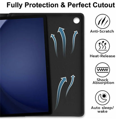 SK-X215 For Samsung Galaxy Tab A9+ Split Bluetooth Keyboard Leather Case + Dual Mode Mouse Set