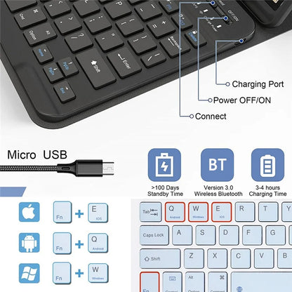 SK-X215 For Samsung Galaxy Tab A9+ Split Bluetooth Keyboard Leather Case + Dual Mode Mouse Set