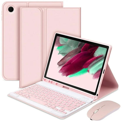 SK-X215 For Samsung Galaxy Tab A9+ Split Bluetooth Keyboard Leather Case + Dual Mode Mouse Set