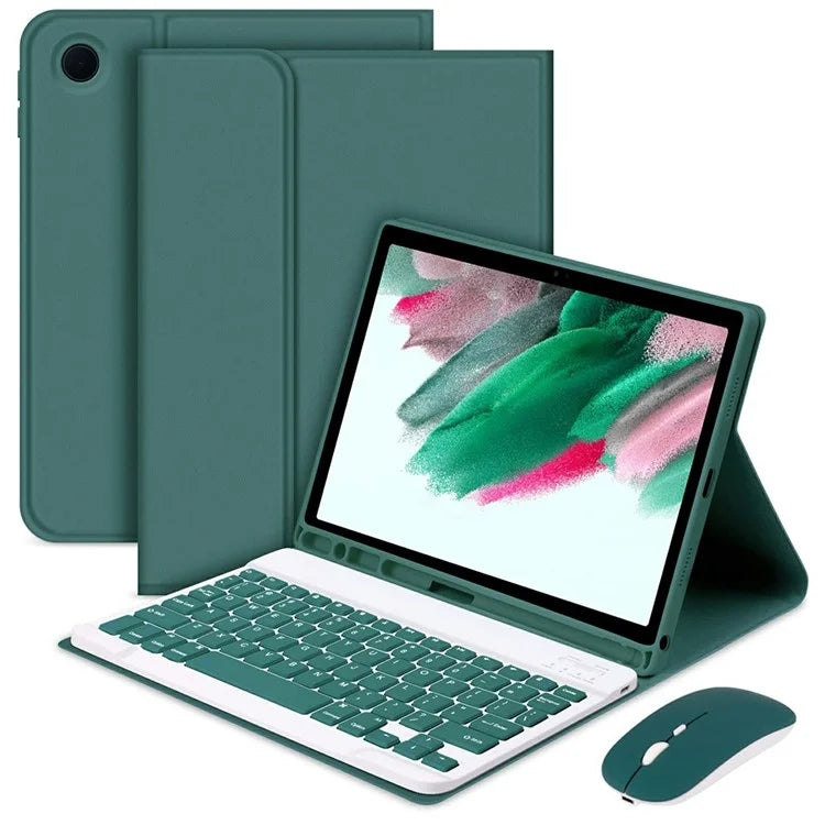 SK-X215 For Samsung Galaxy Tab A9+ Split Bluetooth Keyboard Leather Case + Dual Mode Mouse Set
