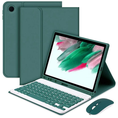 SK-X215 For Samsung Galaxy Tab A9+ Split Bluetooth Keyboard Leather Case + Dual Mode Mouse Set