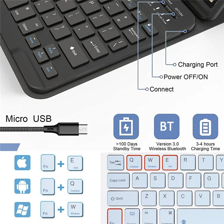 SK-X215 For Samsung Galaxy Tab A9+ Split Bluetooth Keyboard Leather Case + Dual Mode Mouse Set