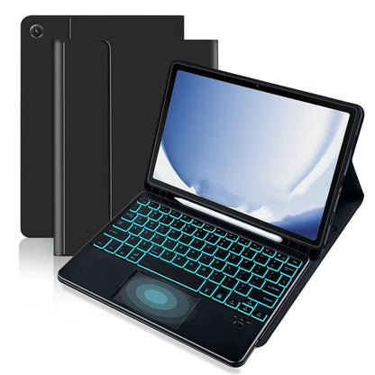 SK-205D For Samsung Galaxy Tab A8 10.5 (2022) Magnetic Detachable Bluetooth Keyboard Leather Case with RGB Backlit