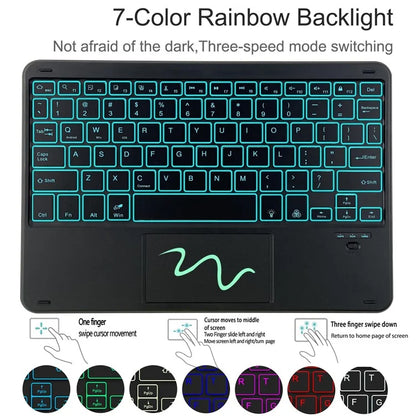 SK-205D For Samsung Galaxy Tab A8 10.5 (2022) Magnetic Detachable Bluetooth Keyboard Leather Case with RGB Backlit