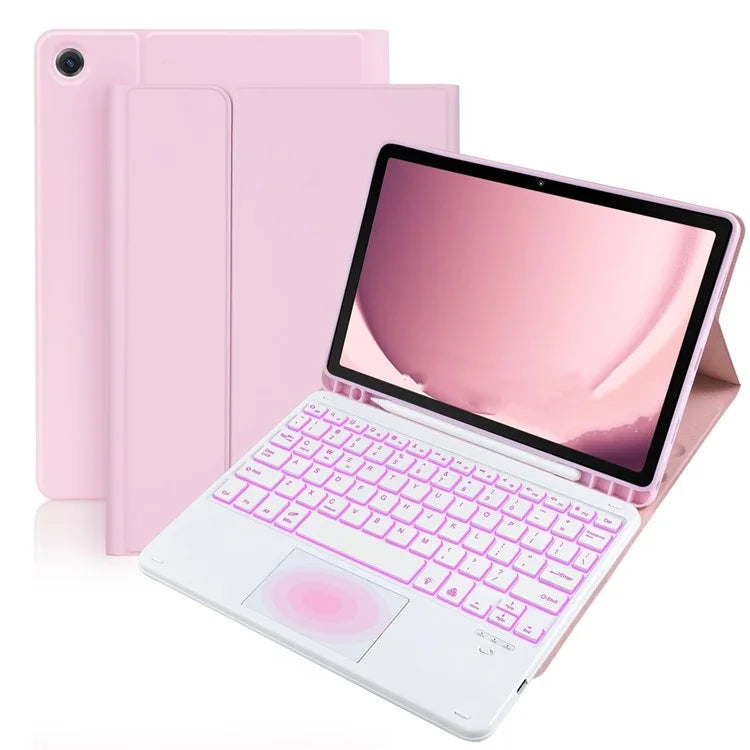 SK-205D For Samsung Galaxy Tab A8 10.5 (2022) Magnetic Detachable Bluetooth Keyboard Leather Case with RGB Backlit