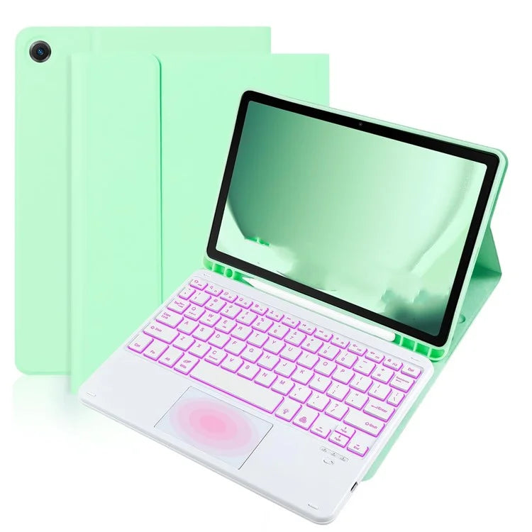 SK-205D For Samsung Galaxy Tab A8 10.5 (2022) Magnetic Detachable Bluetooth Keyboard Leather Case with RGB Backlit