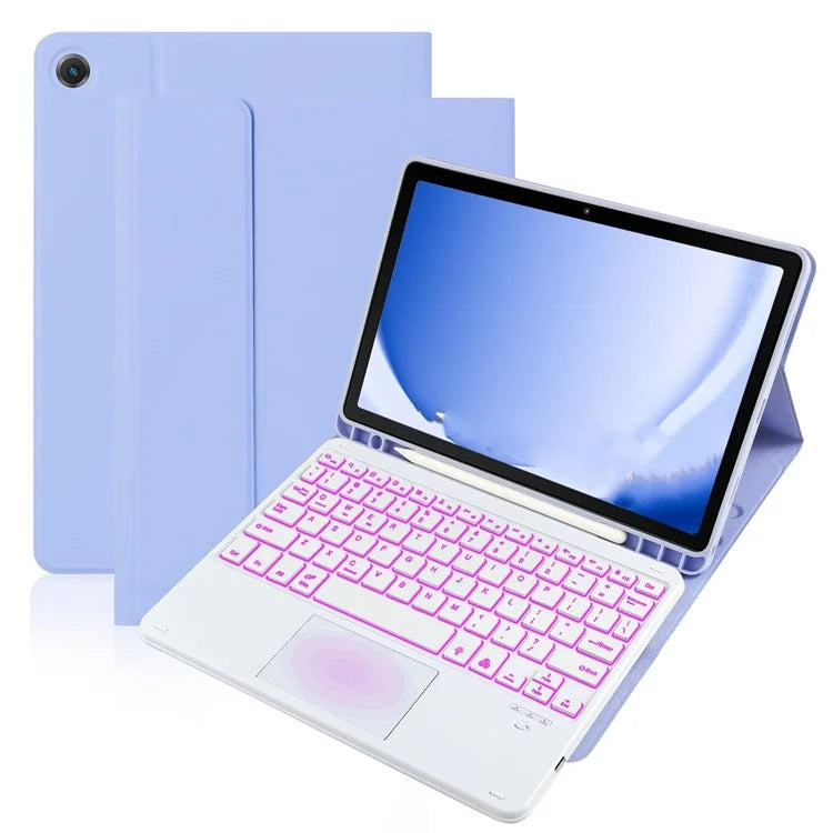 SK-205D For Samsung Galaxy Tab A8 10.5 (2022) Magnetic Detachable Bluetooth Keyboard Leather Case with RGB Backlit