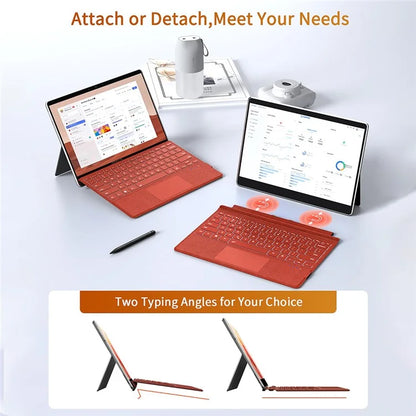 1089D For Microsoft Surface Pro 7+ / 7 / 6 / 5 / 4 / 3 Colorful Backlit Tablet Bluetooth Keyboard with Touchpad