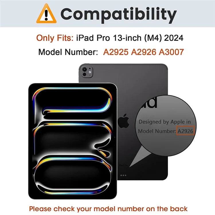 For iPad Pro 13 (2024) M4 Skin-Touch Leather Tablet Stand Cover + X7 Touchpad Bluetooth Keyboard