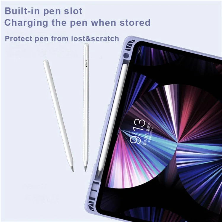 For iPad Pro 13 (2024) M4 Skin-Touch Leather Tablet Stand Cover + X7 Touchpad Bluetooth Keyboard