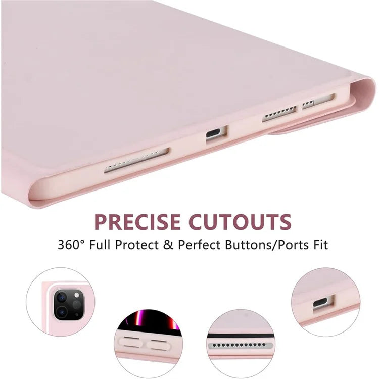 For iPad Air 13 (2024) M2 / iPad Pro 12.9 (2022) / (2021) / (2020) / (2018) Skin-Touch Leather Tablet Cover + X7 Touchpad Bluetooth Keyboard