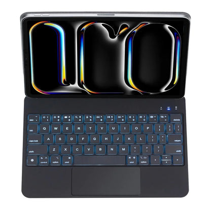 P13 For iPad Pro 11 (2024) Tablet Stand Case with Touchpad Bluetooth Keyboard