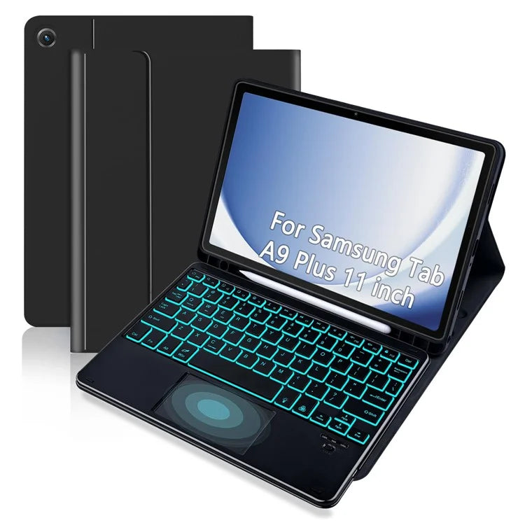 TP-X210D For Samsung Galaxy Tab A9+ SM-X210 / X216 / X218 Touchpad Backlit Bluetooth Keyboard Leather Tablet Case