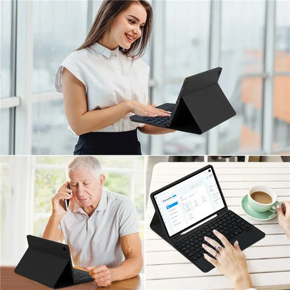 TP-X210D For Samsung Galaxy Tab A9+ SM-X210 / X216 / X218 Touchpad Backlit Bluetooth Keyboard Leather Tablet Case