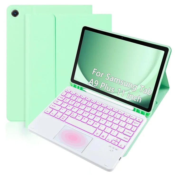 TP-X210D For Samsung Galaxy Tab A9+ SM-X210 / X216 / X218 Touchpad Backlit Bluetooth Keyboard Leather Tablet Case