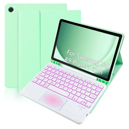 TP-X210D For Samsung Galaxy Tab A9+ SM-X210 / X216 / X218 Touchpad Backlit Bluetooth Keyboard Leather Tablet Case