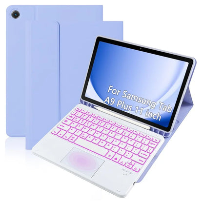 TP-X210D For Samsung Galaxy Tab A9+ SM-X210 / X216 / X218 Touchpad Backlit Bluetooth Keyboard Leather Tablet Case