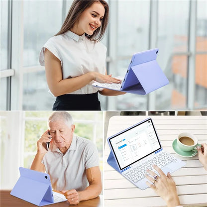 TP-X210D For Samsung Galaxy Tab A9+ SM-X210 / X216 / X218 Touchpad Backlit Bluetooth Keyboard Leather Tablet Case