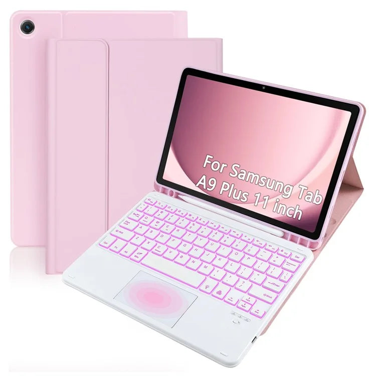 TP-X210D For Samsung Galaxy Tab A9+ SM-X210 / X216 / X218 Touchpad Backlit Bluetooth Keyboard Leather Tablet Case