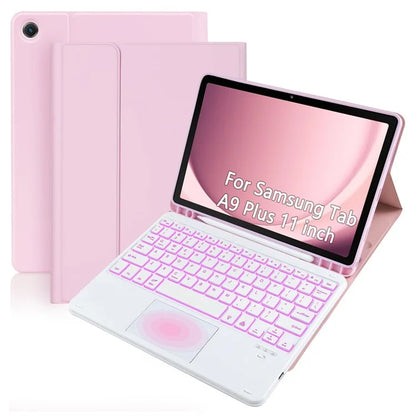 TP-X210D For Samsung Galaxy Tab A9+ SM-X210 / X216 / X218 Touchpad Backlit Bluetooth Keyboard Leather Tablet Case