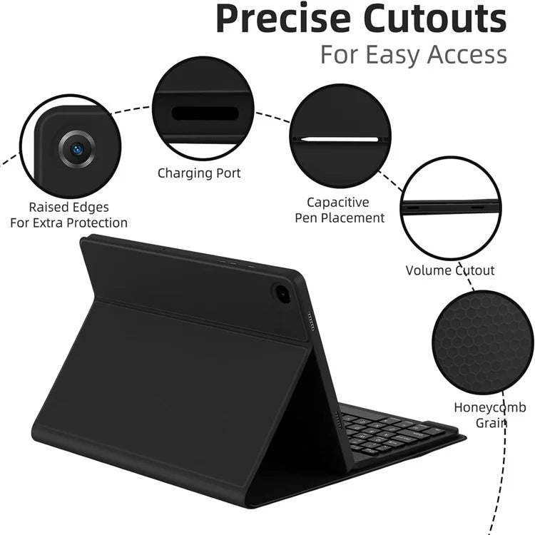 RGB-X210D For Samsung Galaxy Tab A9+ SM-X210 / X216 / X218 RGB Backlit Bluetooth Keyboard Leather Tablet Case + Wireless Mouse