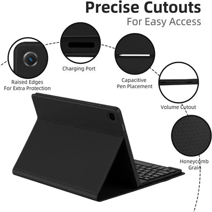 RGB-X210D For Samsung Galaxy Tab A9+ SM-X210 / X216 / X218 RGB Backlit Bluetooth Keyboard Leather Tablet Case + Wireless Mouse