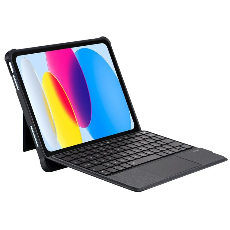 T5308D-3 For iPad 10.9 (2022) Bluetooth Keyboard Case Leather Protective Back Cover Backlit Keyboard with Touchpad