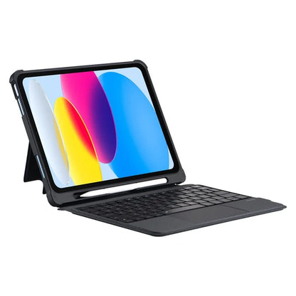 T5308D-3 For iPad 10.9 (2022) Bluetooth Keyboard Case Leather Protective Back Cover Backlit Keyboard with Touchpad