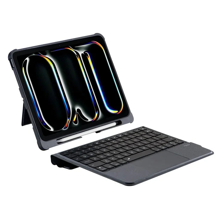 T5304D-3 For iPad Pro 11 (2024) Bluetooth Keyboard Case Leather Protective Cover Backlit Keyboard with Touchpad
