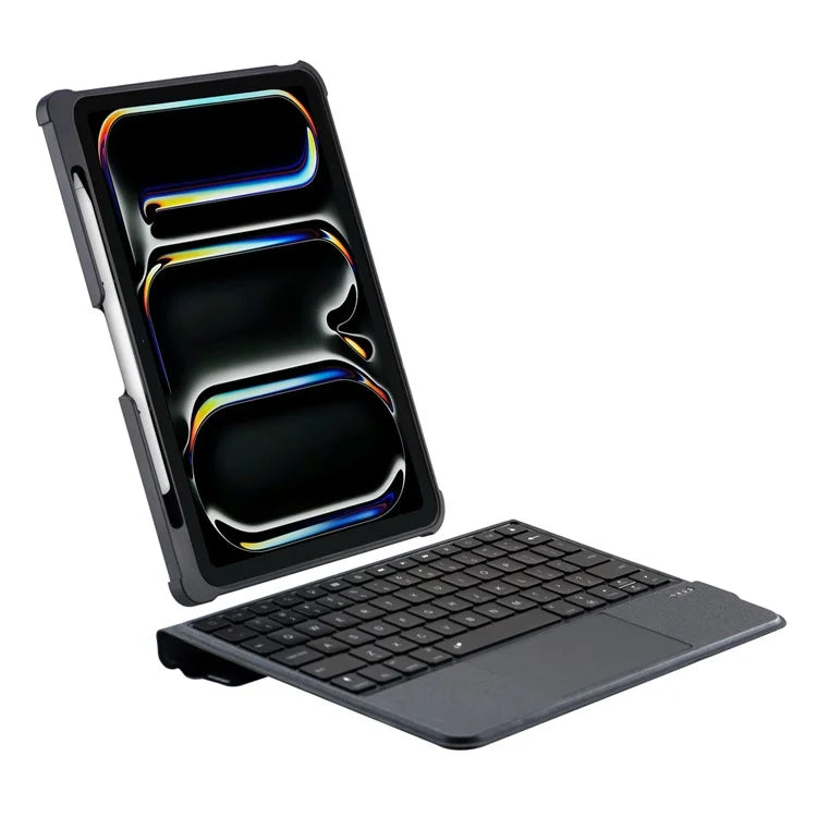 T5304D-3 For iPad Pro 11 (2024) Bluetooth Keyboard Case Leather Protective Cover Backlit Keyboard with Touchpad