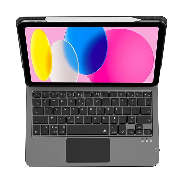 WIWU MK-003 For iPad 10.9 (2022) Bluetooth Keyboard Magnetic PU Leather Tablet Stand Case