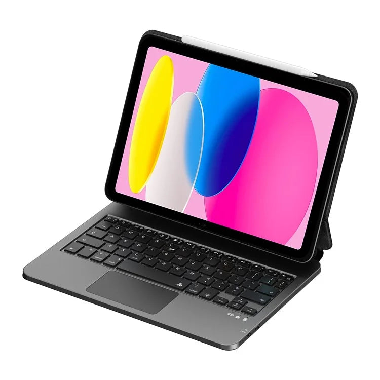 WIWU MK-003 For iPad 10.9 (2022) Bluetooth Keyboard Magnetic PU Leather Tablet Stand Case