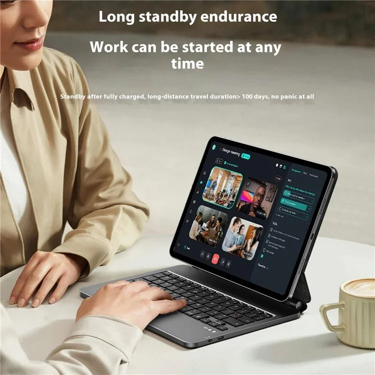 WIWU MK-003 For iPad 10.9 (2022) Bluetooth Keyboard Magnetic PU Leather Tablet Stand Case