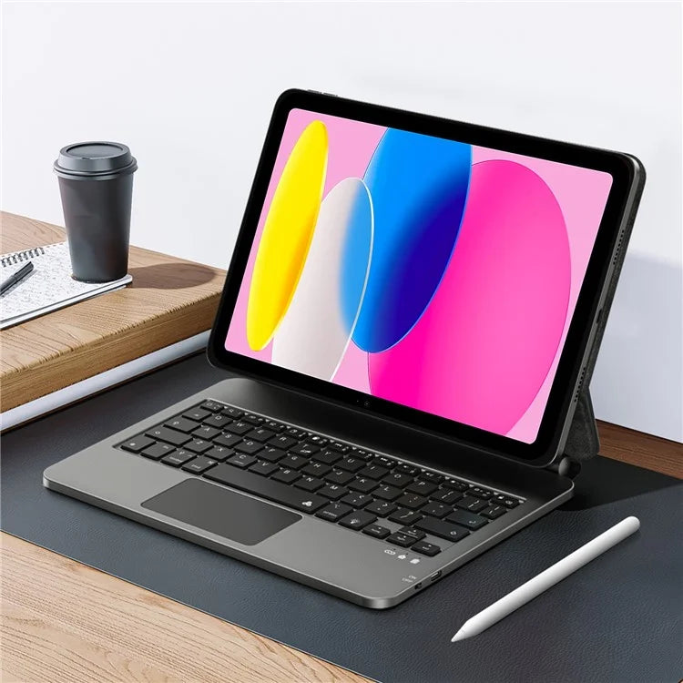 WIWU MK-003 For iPad 10.9 (2022) Bluetooth Keyboard Magnetic PU Leather Tablet Stand Case