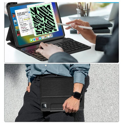 WIWU Bluetooth Keyboard for iPad Pro 11 (2024) / (2023) / (2022) / iPad 10.9 (2022) Skin-Touch Leather Case
