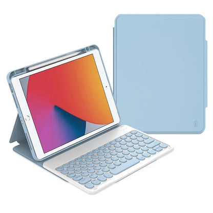 WIWU For iPad 10.2 (2021) Skin-Touch Leather Tablet Stand Case + Bluetooth Keyboard