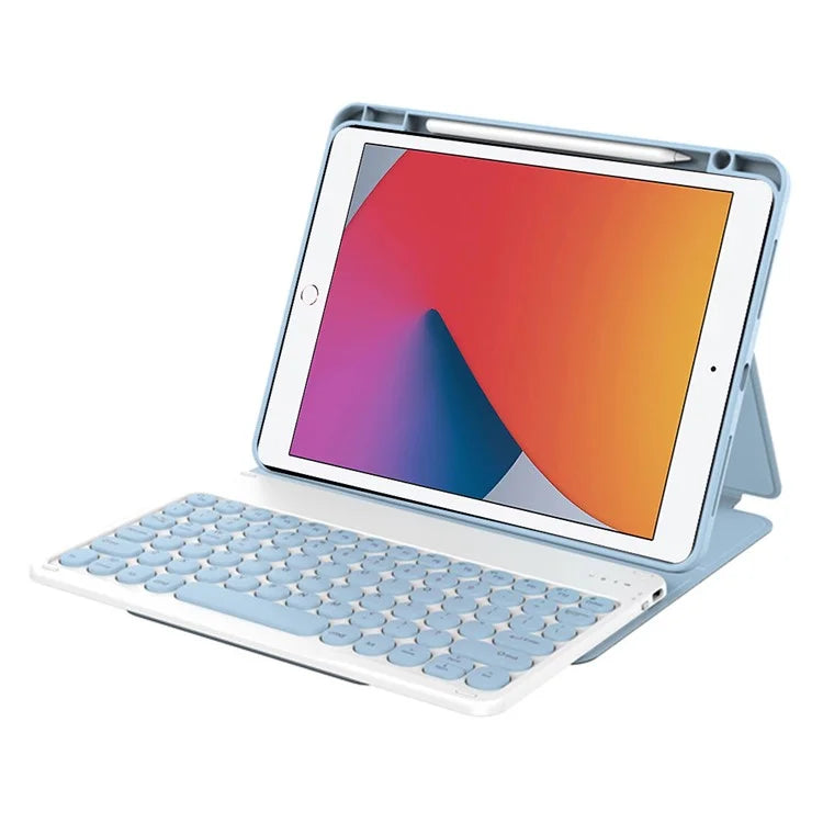 WIWU For iPad 10.2 (2021) Skin-Touch Leather Tablet Stand Case + Bluetooth Keyboard