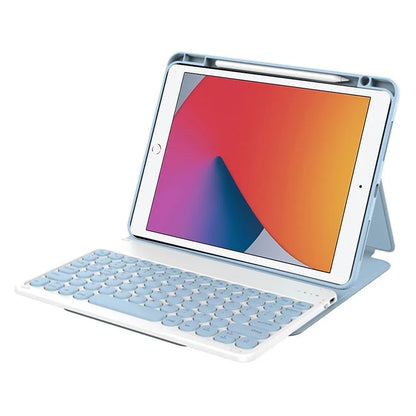 WIWU For iPad 10.2 (2021) Skin-Touch Leather Tablet Stand Case + Bluetooth Keyboard