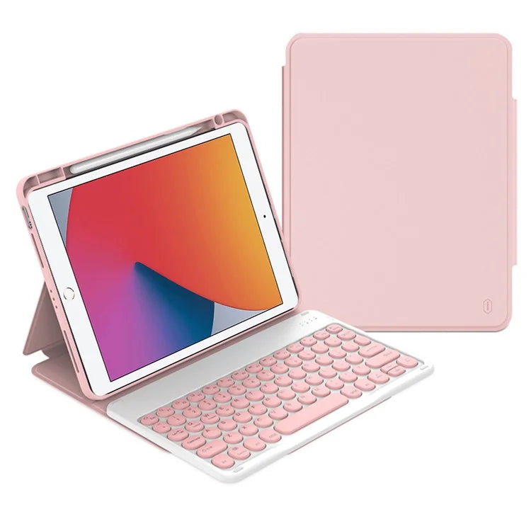 WIWU For iPad 10.2 (2021) Skin-Touch Leather Tablet Stand Case + Bluetooth Keyboard