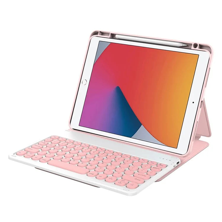 WIWU For iPad 10.2 (2021) Skin-Touch Leather Tablet Stand Case + Bluetooth Keyboard