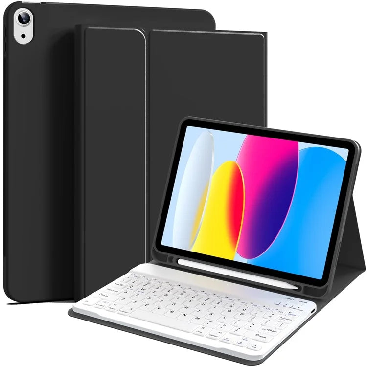 WK-1109 For iPad 10.9 (2022) Leather Tablet Stand Cover + Magnetic Bluetooth Keyboard