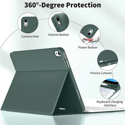 WK-1109 For iPad 10.9 (2022) Leather Tablet Stand Cover + Magnetic Bluetooth Keyboard