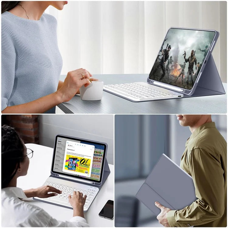 WK-1109 For iPad 10.9 (2022) Leather Tablet Stand Cover + Magnetic Bluetooth Keyboard
