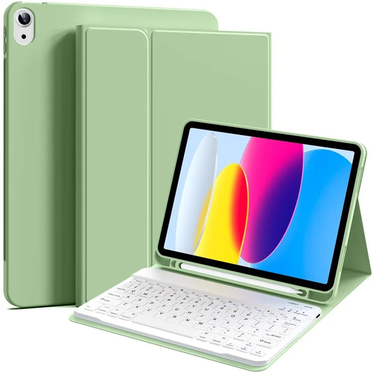 WK-1109 For iPad 10.9 (2022) Leather Tablet Stand Cover + Magnetic Bluetooth Keyboard