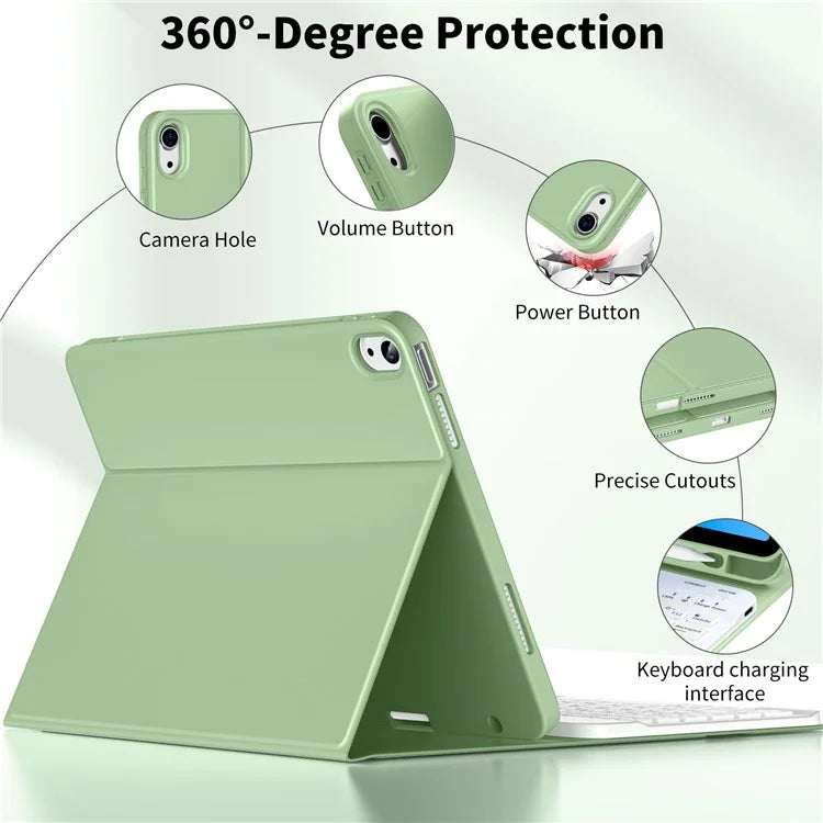 WK-1109 For iPad 10.9 (2022) Leather Tablet Stand Cover + Magnetic Bluetooth Keyboard