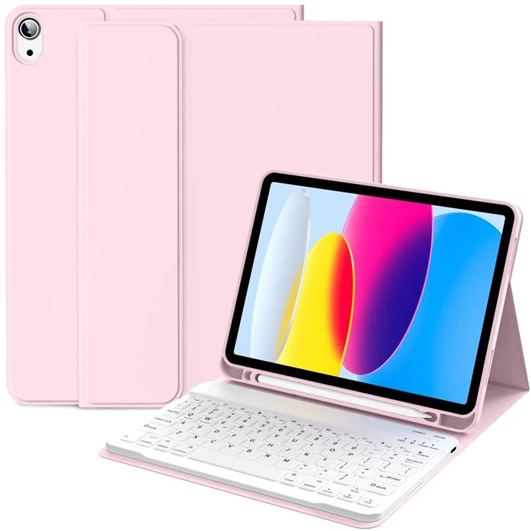 WK-1109 For iPad 10.9 (2022) Leather Tablet Stand Cover + Magnetic Bluetooth Keyboard