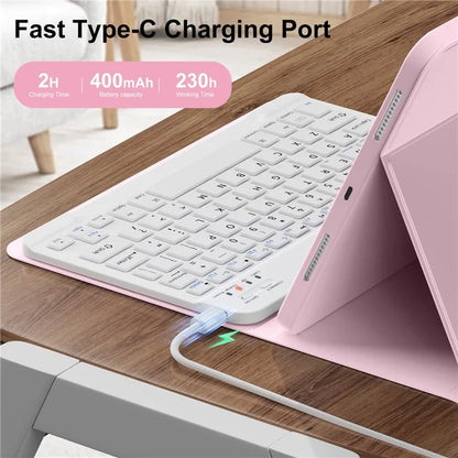 WK-1109 For iPad 10.9 (2022) Leather Tablet Stand Cover + Magnetic Bluetooth Keyboard