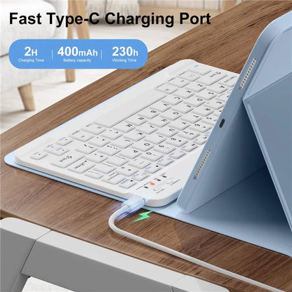 WK-1109 For iPad 10.9 (2022) Leather Tablet Stand Cover + Magnetic Bluetooth Keyboard
