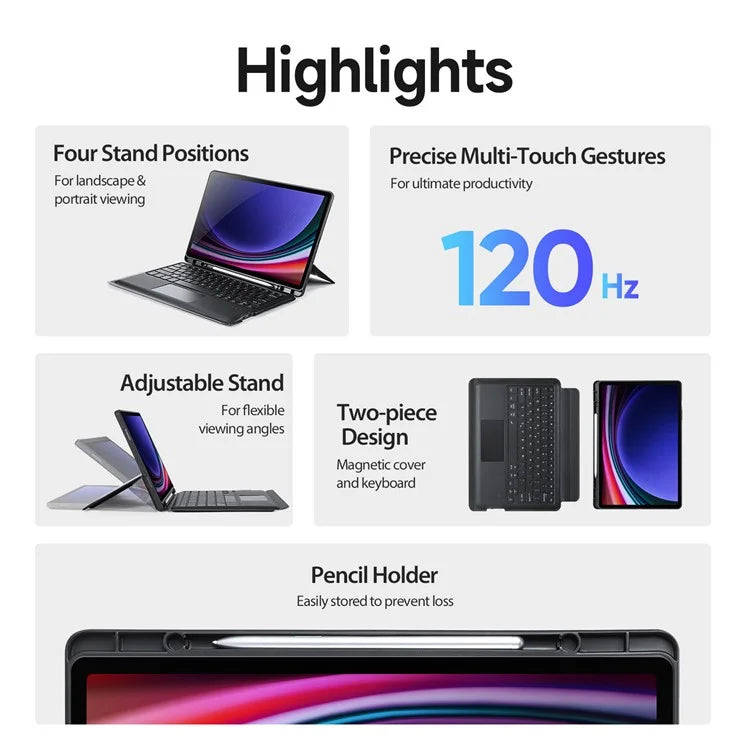 DUX DUCIS For Samsung Galaxy Tab S10 Plus Leather Tablet Case with Magnetic Detachable Keyboard